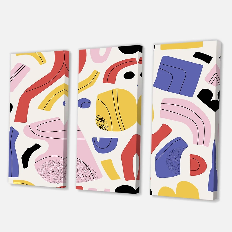 Designart - Organic and Elements In Red Yellow and Pink