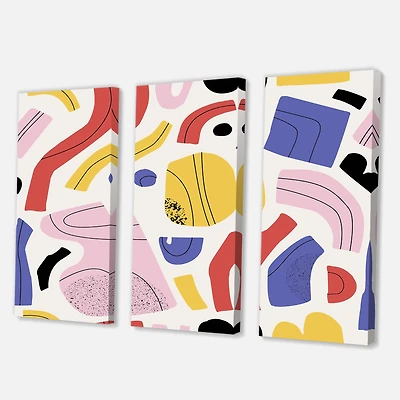 Designart - Organic and Elements In Red Yellow and Pink