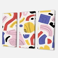 Designart - Organic and Elements In Red Yellow and Pink