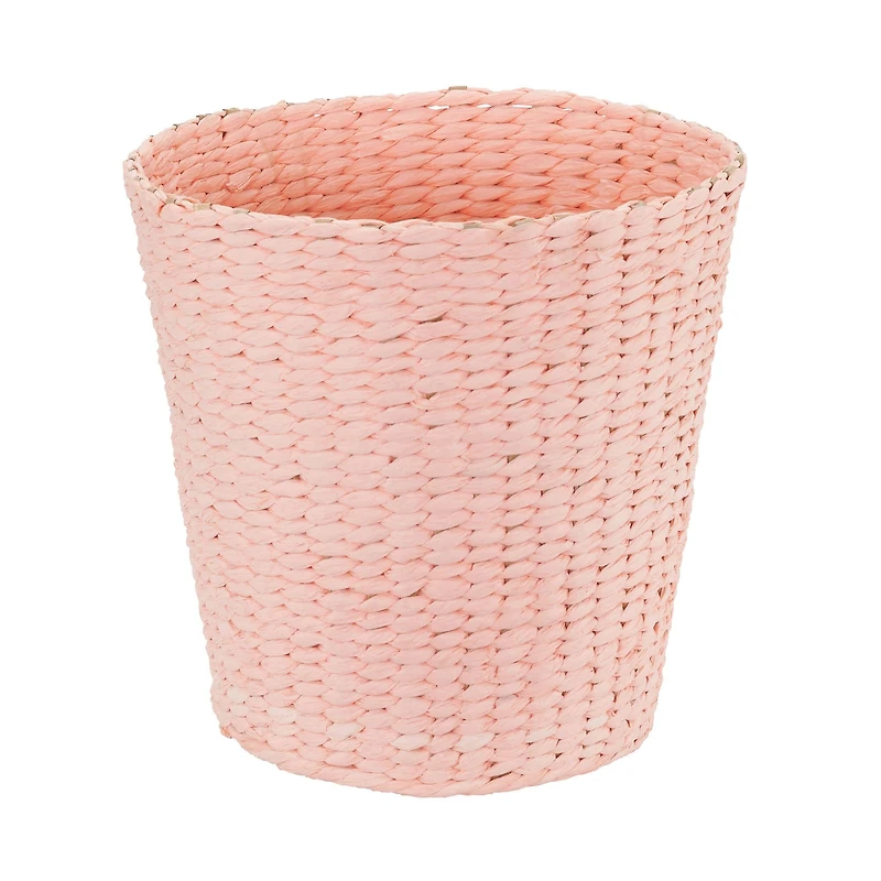 Household Essentials Pink Woven Paper Rope Waste Basket