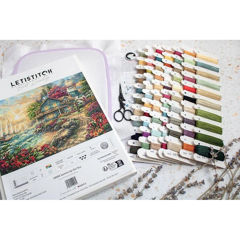 LetiStitch Sunrise by the Sea Counted Cross Stitch Kit