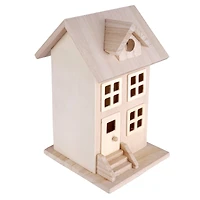 7.5" Unfinished Wood Townhouse Birdhouse by Make Market®