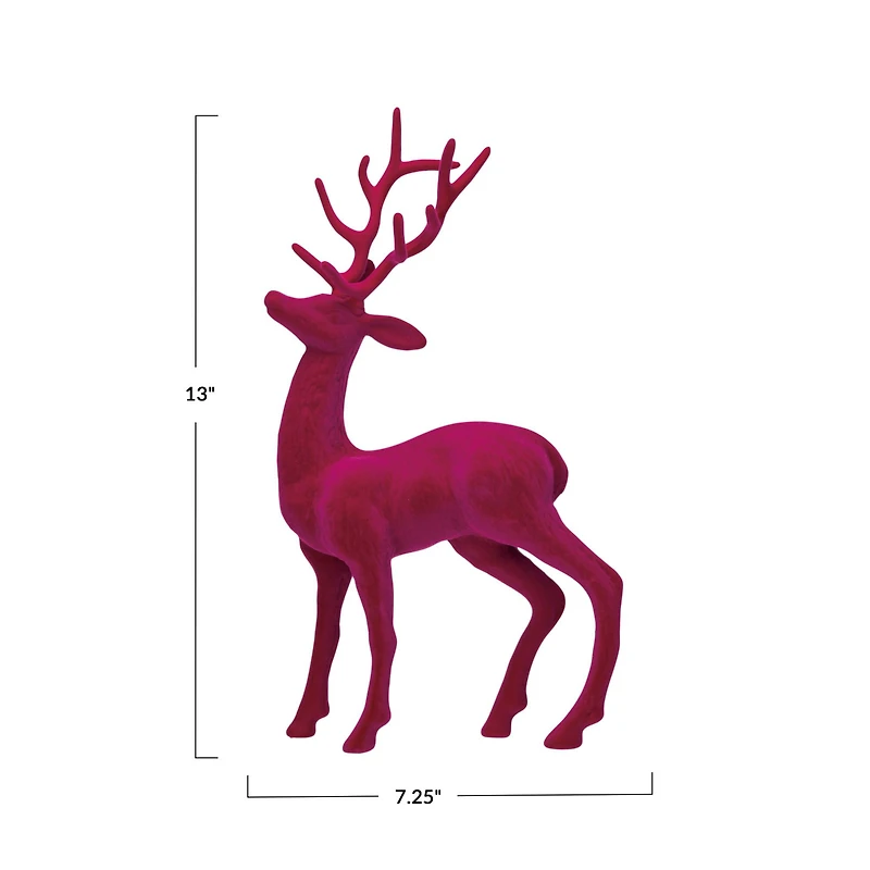 Hello Honey® 13" Pink Flocked Plastic Standing Reindeer Décor