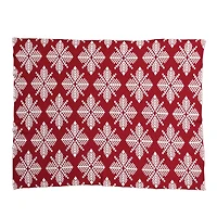 Hello Honey® Red & White Snowflake Two-Sided Cotton Knit Slub Throw