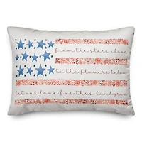 Floral Stars & Stripes Accent Pillow