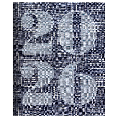 2026 Basket Weave Blue Medium Monthly Planner