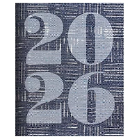 2026 Basket Weave Blue Medium Monthly Planner