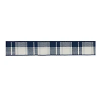2.5" x 5yd. Navy Blue & White Wired Plaid Cotton Ribbon, 2ct.