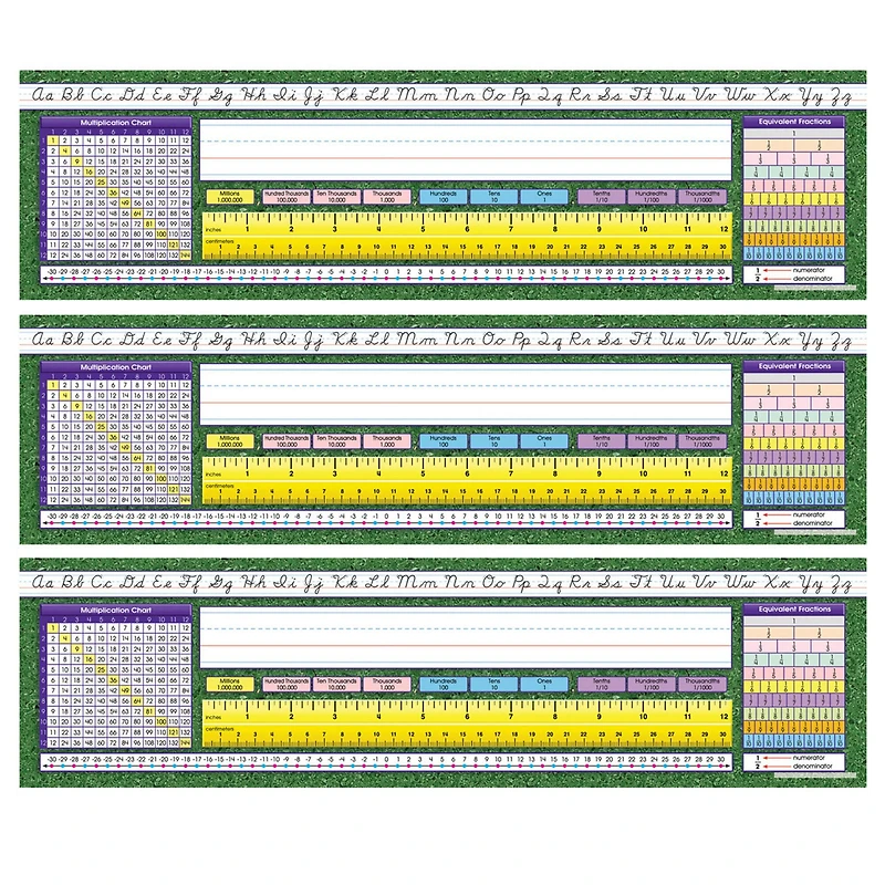 Modern Cursive Intermediate Desk Plate, 3 Packs of 36