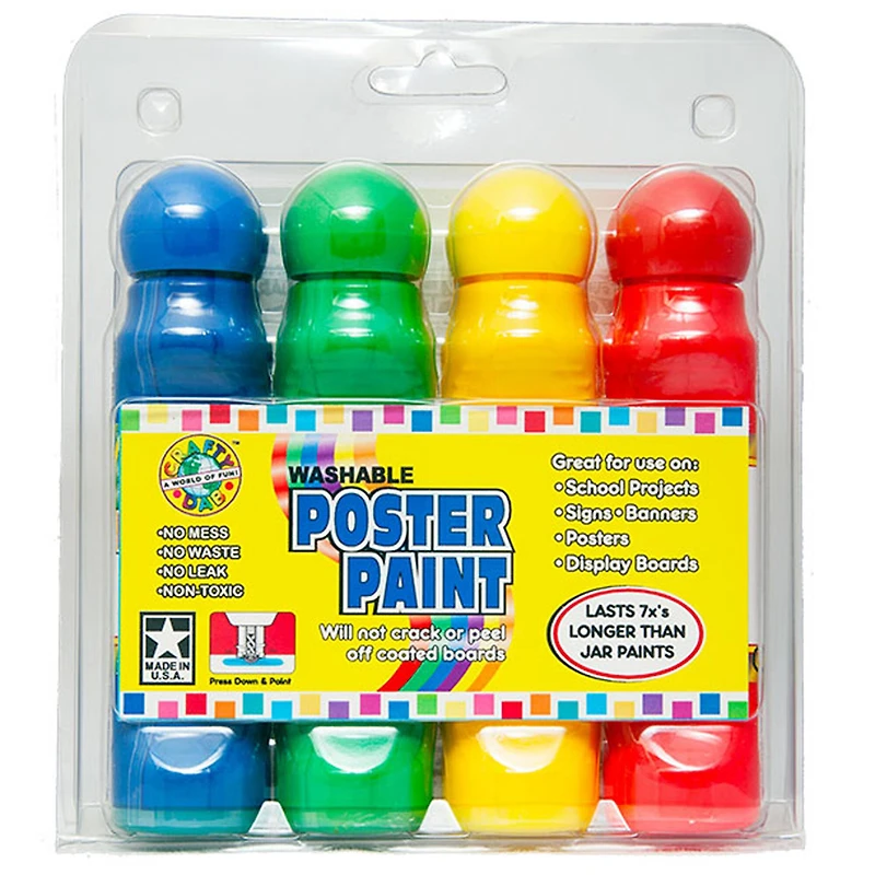 Crafty Dab® Washable Poster Paint Markers, 2 Packs of 4