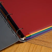 JAM Paper Primary Color Heavy Duty Plastic 3-Hole School Folders with Pockets, 6ct.