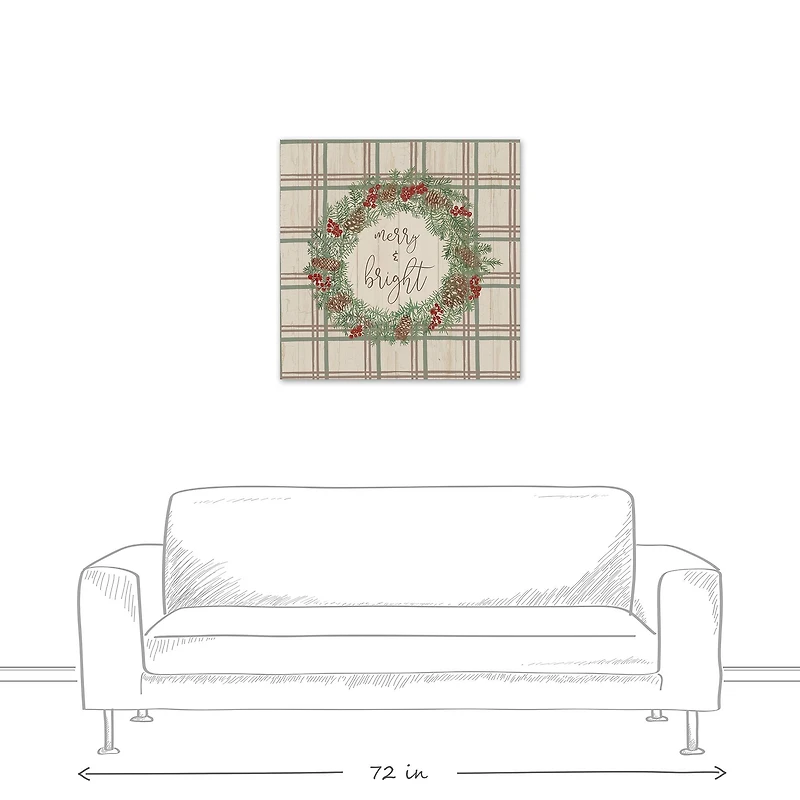 Merry & Bright Plaid Canvas Wall Art
