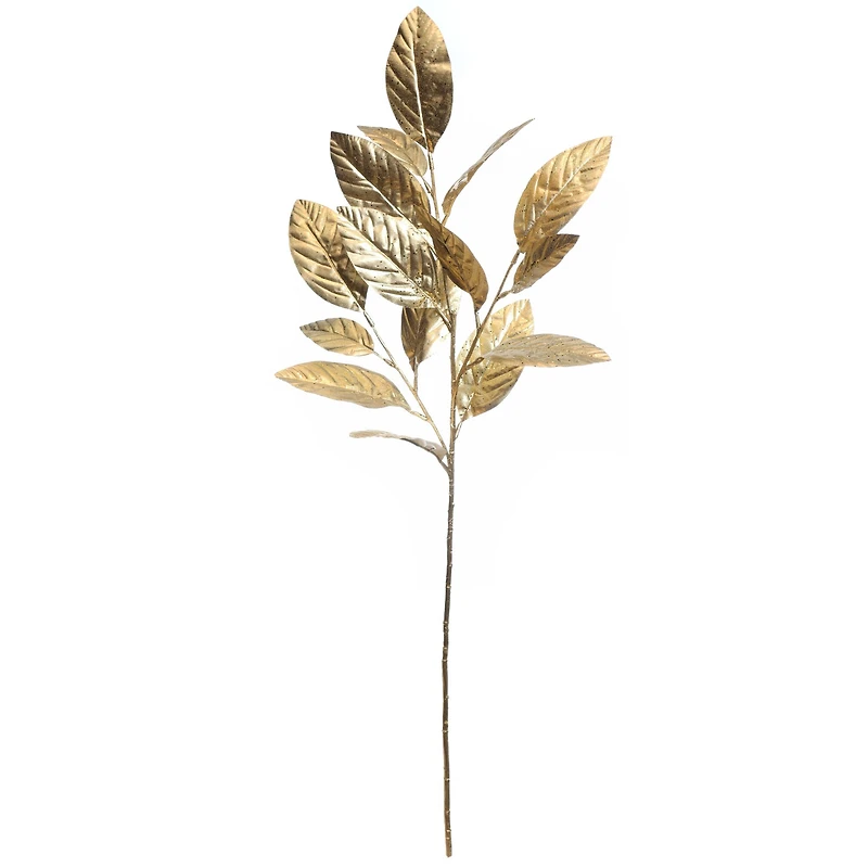 32.5" Gold Metallic Magnolia Leaves Stem by Ashland®