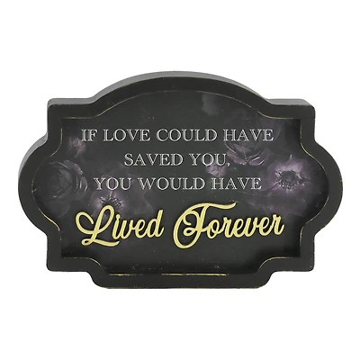 8" Black & Gold Lived Forever Sign Tabletop Décor by Ashland®
