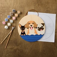 Dogs Paint-by-Number Round Plywood Surface Kit by Artist's Loft®