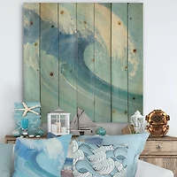 Designart - Ocean Wave Handpainted with White Foam