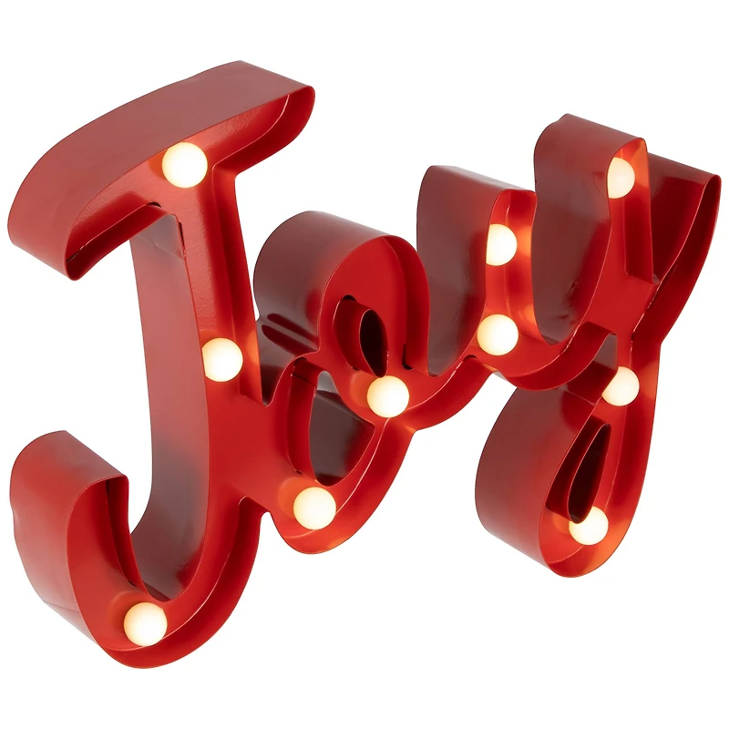 Lighted "Joy" Christmas Decoration - 11.25"
