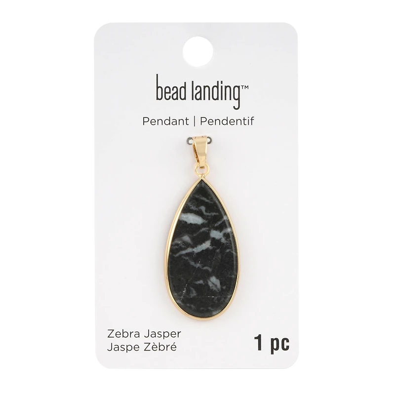 Zebra Jasper Teardrop Pendant by Bead Landing™