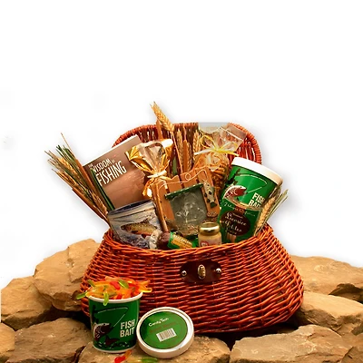 The FisherMan's Fishing Creel Deluxe Gift Basket