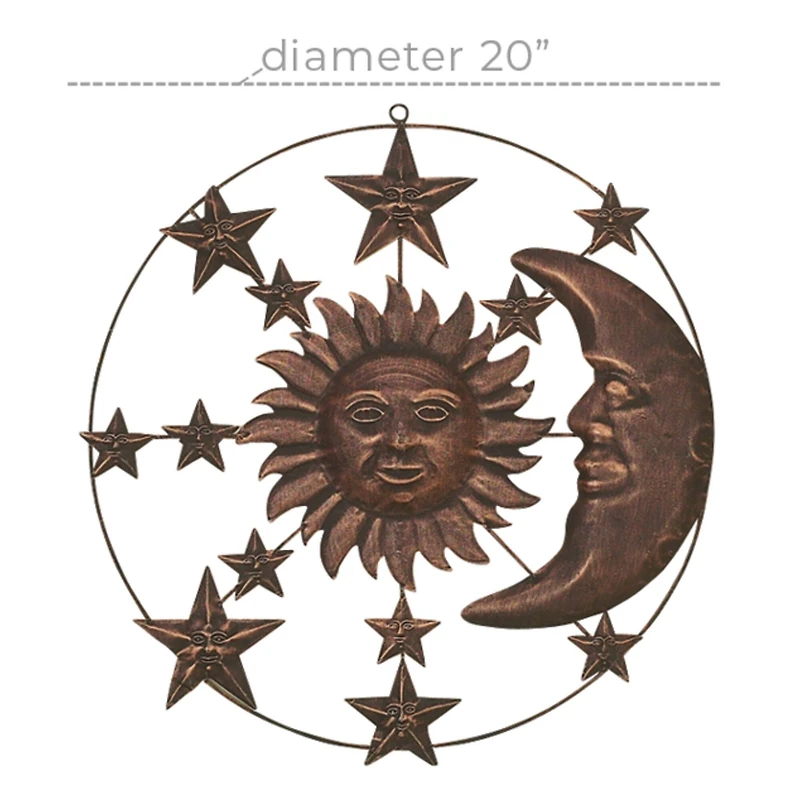 Brown Sun & Moon Rustic Metal Wall Decor