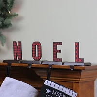 Buffalo Plaid "NOEL" Christmas Stocking Holder - 6" - Red and Black - Set of 4