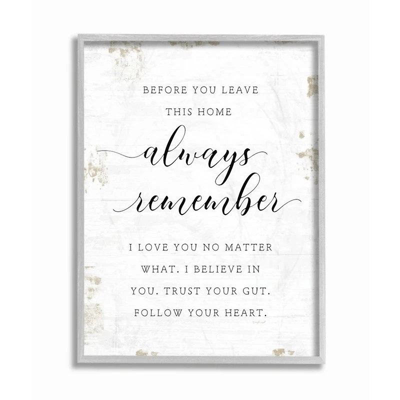Stupell Industries Always Follow Your Heart Phrase Country Home Charm Framed Wall Art