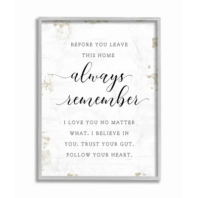 Stupell Industries Always Follow Your Heart Phrase Country Home Charm Framed Wall Art