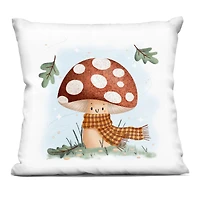 Stupell Industries Happy Mushroom in Scarf Decorative Printed Throw Pillow