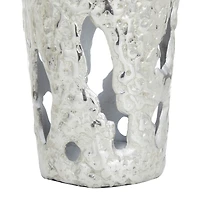 Set of 2" Silver Aluminum Contemporary Vases, 20" x 7" x 6"