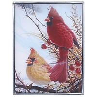 Design Toscano Windy Cardinal Birds Art Glass