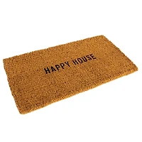 Hello Honey® 32" x 16" Happy House Natural Coir Doormat