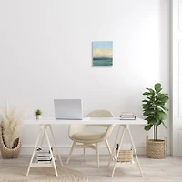 Stupell Industries Conceptual Yellow Ocean Sunset Blue Paint Splatter Wall Plaque