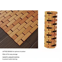 Hastings Home Bamboo Non-Slip Bath and Shower Mat, 24" x 16"