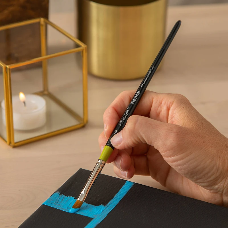 Golden Taklon Short Handle Filbert Brush by Artist's Loft™ Vienna