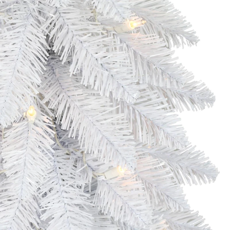 4ft. Pre-Lit White Artificial Alpine Pencil Tree, Clear Lights
