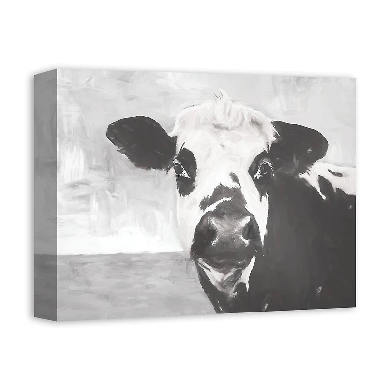 Monochromatic Cow 11" x 14" Canvas Wall Art