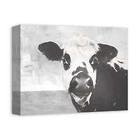 Monochromatic Cow 11" x 14" Canvas Wall Art