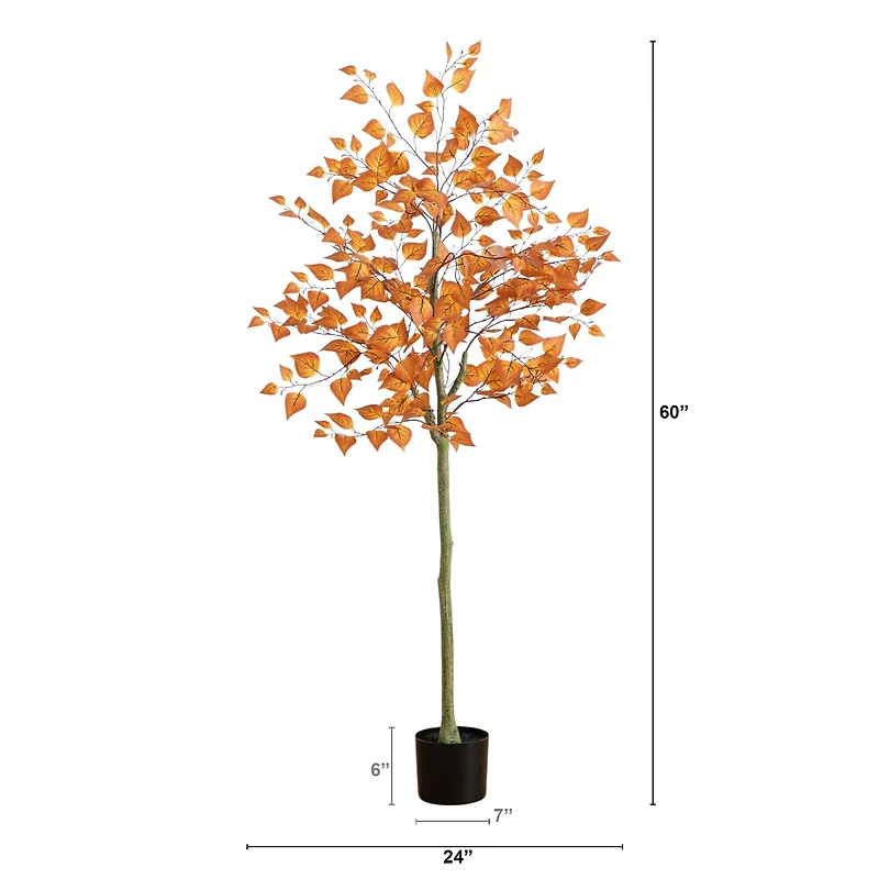 5ft. Autumn Birch Leaf Artificial Fall Tree