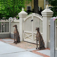 Glitzhome® 30.25" Bronze Sitting Greyhound Dogs, 2ct.