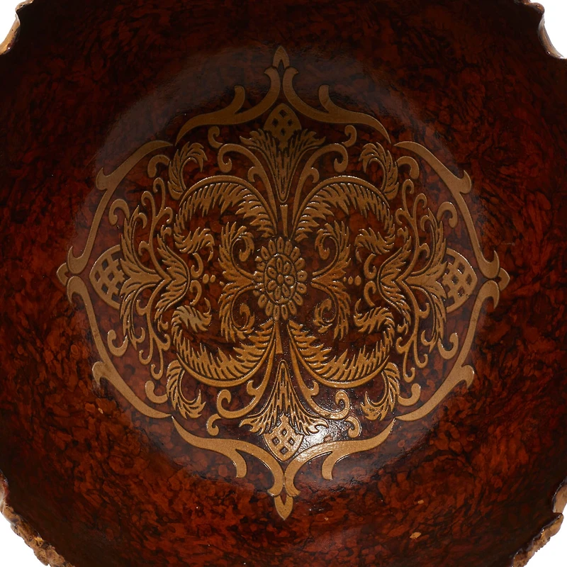 19" Gold Resin Traditional Décor Bowl