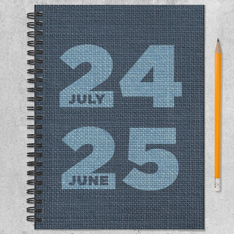 TF Publishing 2024-2025 Medium Denim Spiral Weekly Monthly Planner