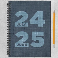 TF Publishing 2024-2025 Medium Denim Spiral Weekly Monthly Planner