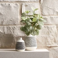 Black & White Bubbled Ceramic Bud Vase Set