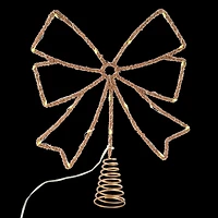 12" Gold Rhinestone Bow Lighted Tree Topper by Ashland®