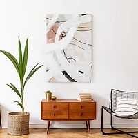 White And Loopy Abstract 24" x 36" Canvas Wall Art
