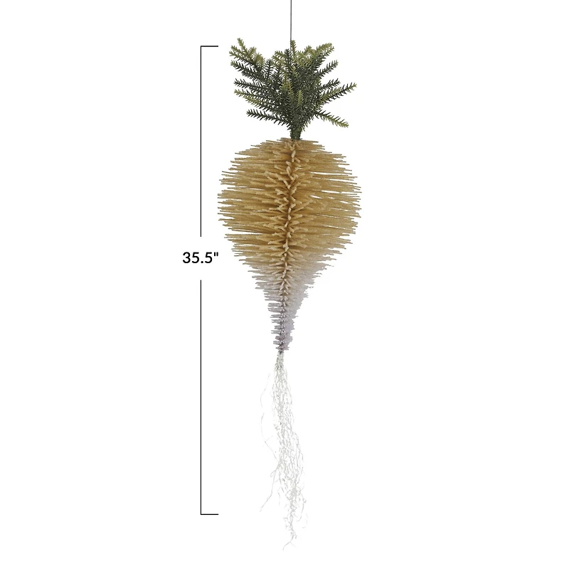 Hello Honey® 35.5" Cream Flocked Bottle Brush Turnip Ornament