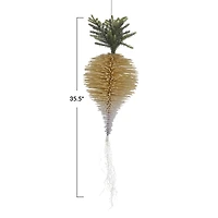 Hello Honey® 35.5" Cream Flocked Bottle Brush Turnip Ornament