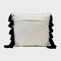 Hello Honey® Black & Cream Tufted Pillow with Tassels
