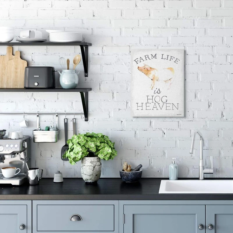 Stupell Industries Farm Life Is Hog Heaven Print Wall Accent