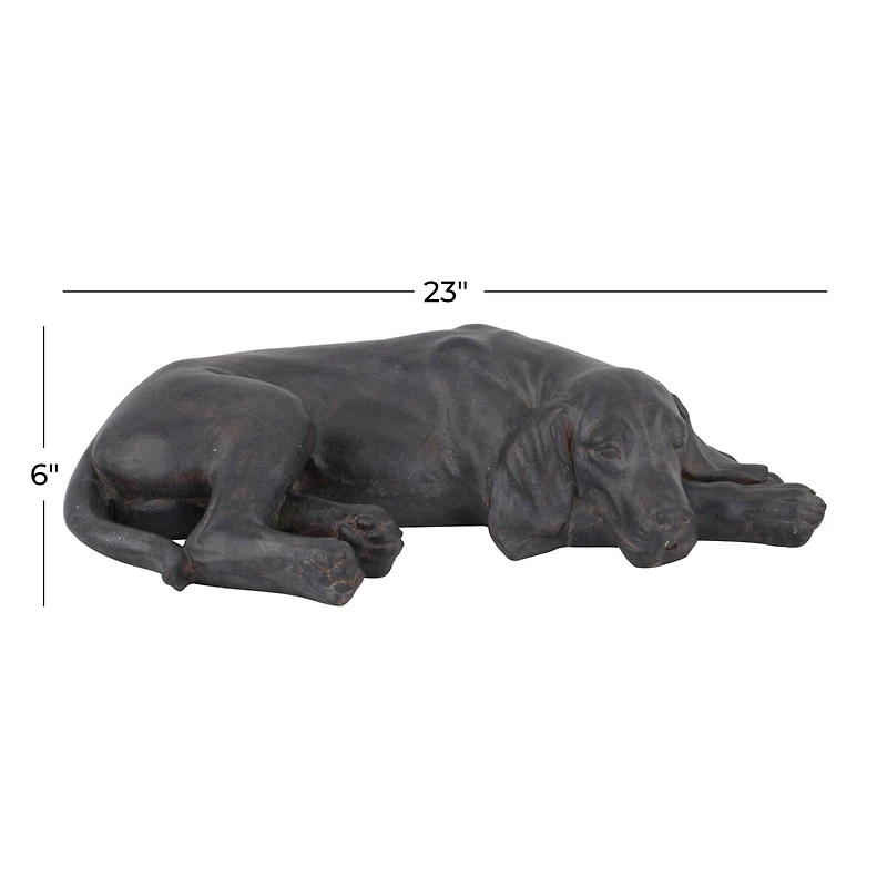 Black Modern farmhouse Dog Garden Sculpture, 23" x 13" x 6"
